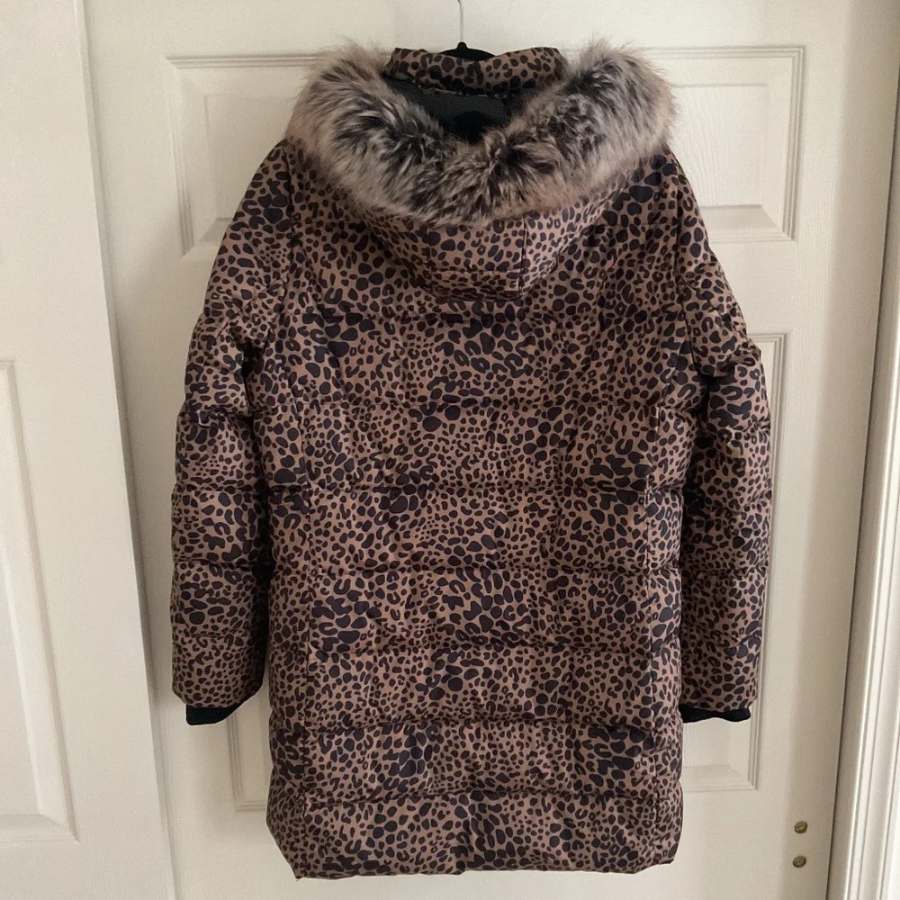 Land‘s End Leopard Down Puffer Coat - Picture 2 of 8